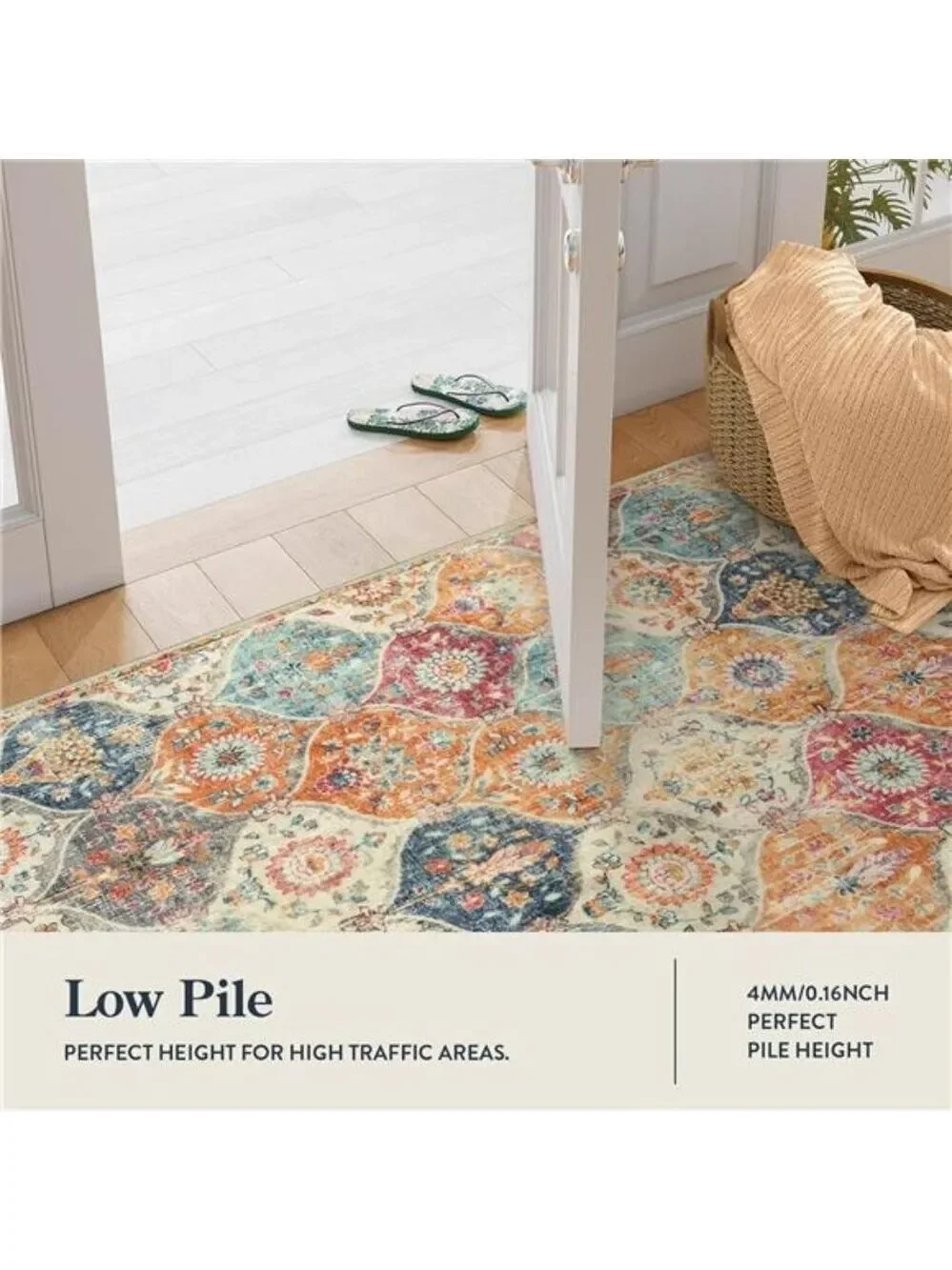 Moroccan trellis rug 2x3 washable non slip kitchen entryway bathroom rug